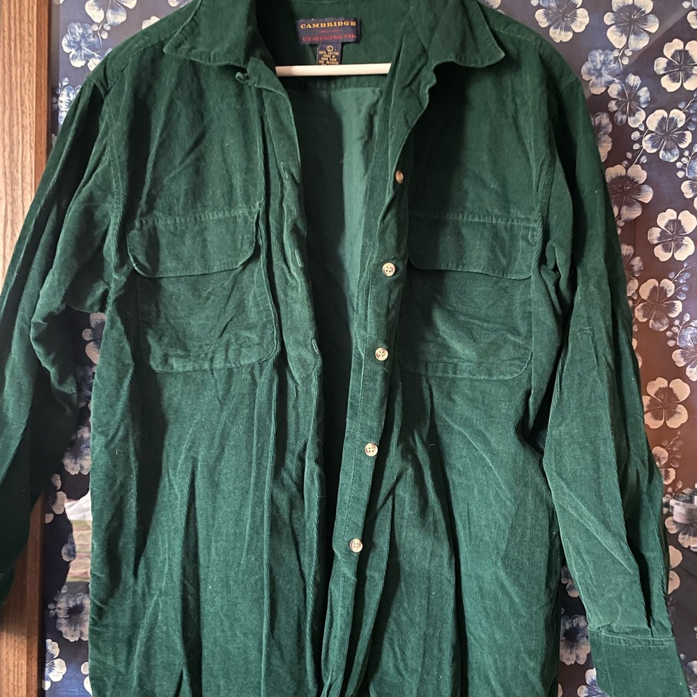 Cambridge Men's Green Casual Button Down Shirt